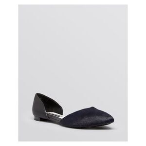 ALICE+OLIVIA Womens Navy/Black D Orsay Hilary Toe Slip On Leather Flats 38.5